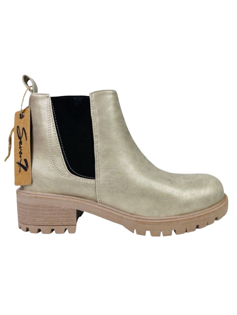 Seven7 Footwear 2136 Billie Chelsea Ankle Booties - Gold - Size 8
